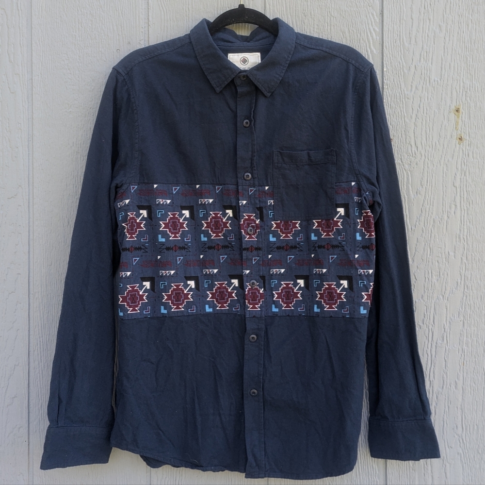 On the‎ Byas Southwestern Button Down Flannel Shirt Medium